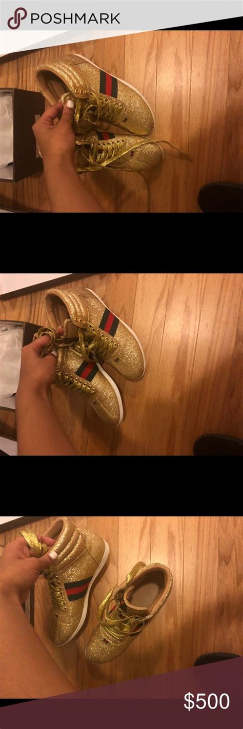 gucci gold sparkle shoes